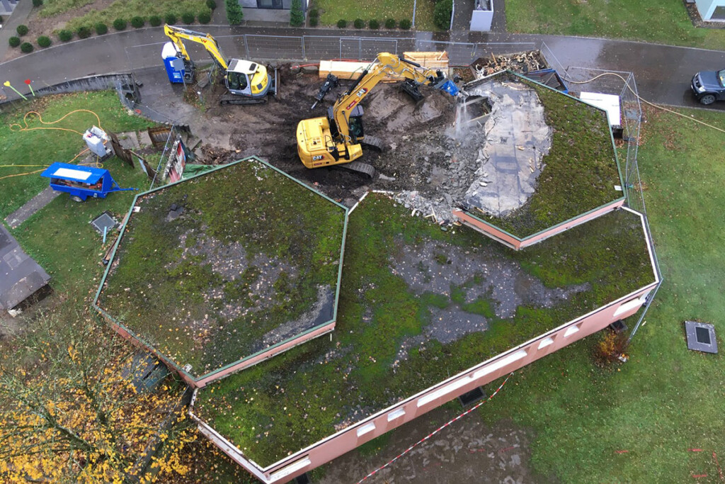 Baustelle im Zeitraffer aufgenommen