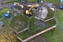 Baustelle im Zeitraffer aufgenommen